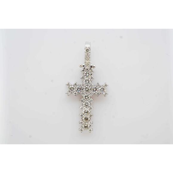 Jewelry - Estate Sale 1.75TCW Diamond Cross Pendant 14k White Gold F-G VS2 Estate Jewelry